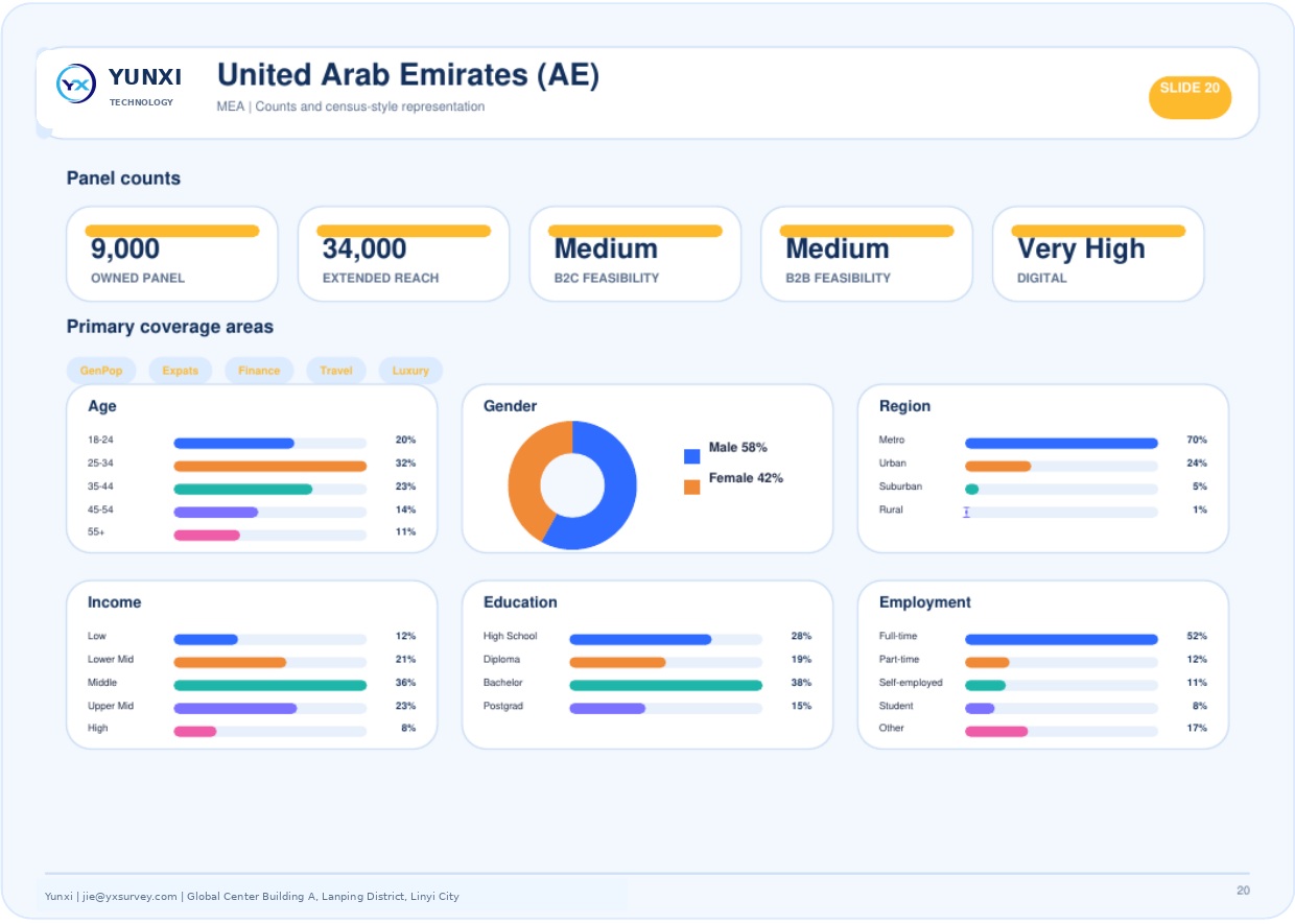 United Arab Emirates (AE) - panel counts and census profile