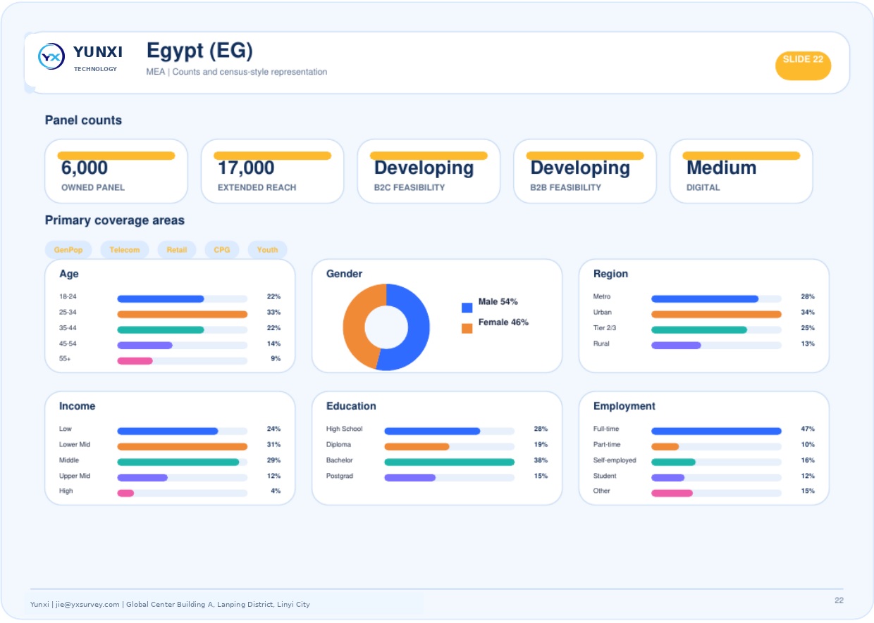Egypt (EG) - panel counts and census profile